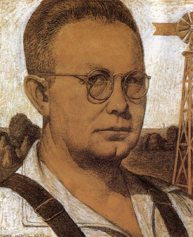 Grant Wood The Study of Self-Portrait Spain oil painting art
